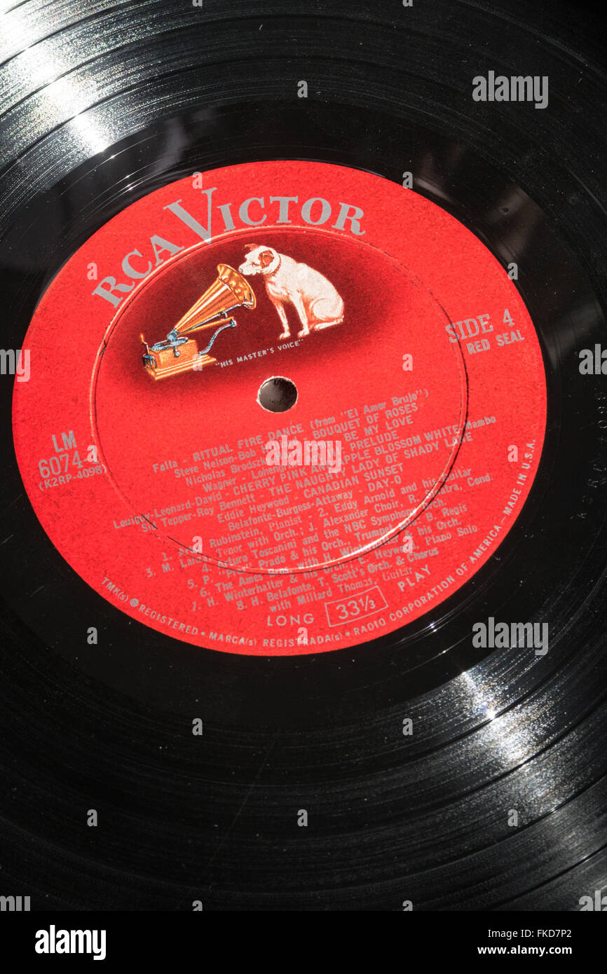 Vintage RCA Victor Vinyl Record Label Stockfoto