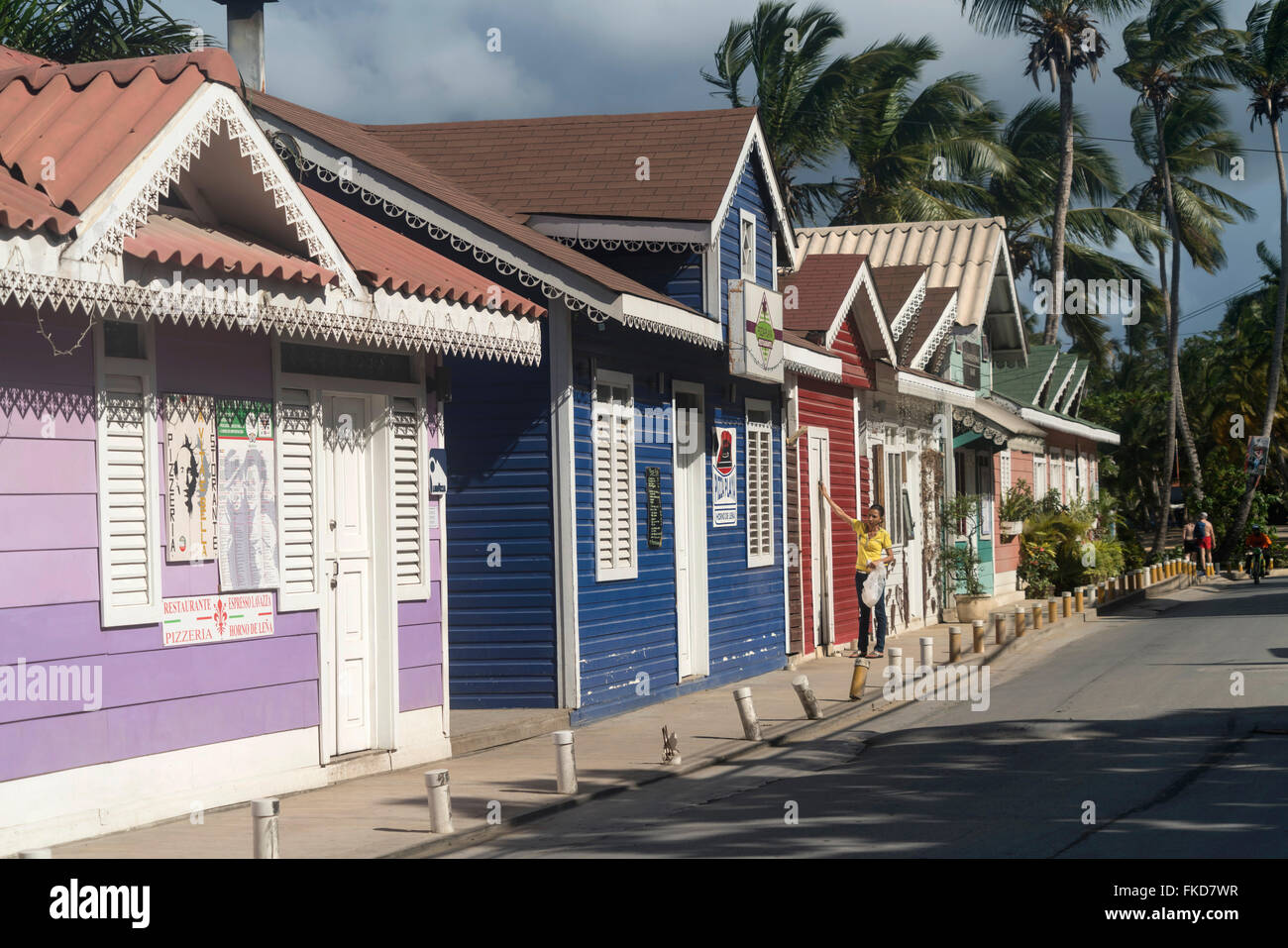 Coulurful malte Pueblo de Los Pescadores, Las Terrenas, Samana, Dominikanische Republik, Karibik, Amerika, Stockfoto