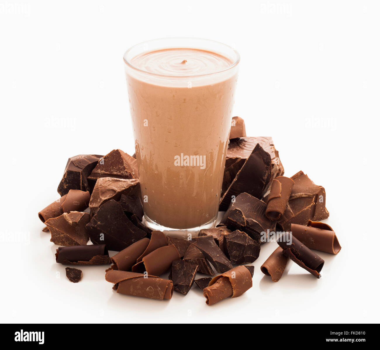 Schokolade Smoothie und Schokoladenstücken Stockfoto