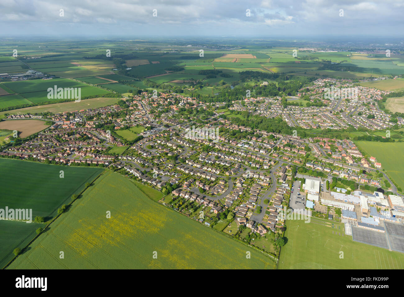 Eine Luftaufnahme des Lincolnshire Dorf von Branston und Umland Stockfoto