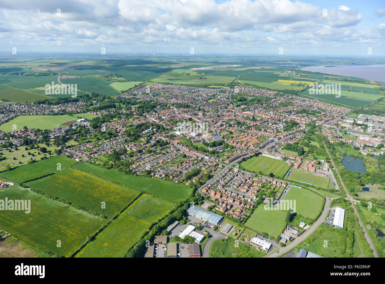 Eine Luftaufnahme der Lincolnshire Barton auf Humber Stockfoto