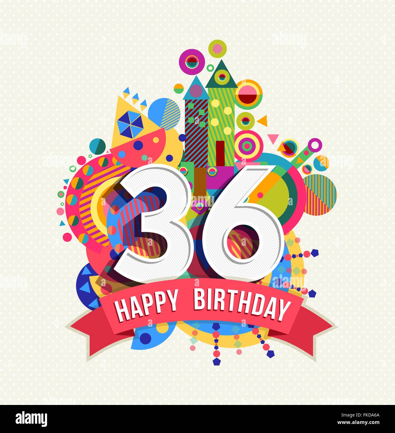 Happy Birthday sechsunddreißig 36 Jahre Spaß Feier Geburtstag Grußkarte