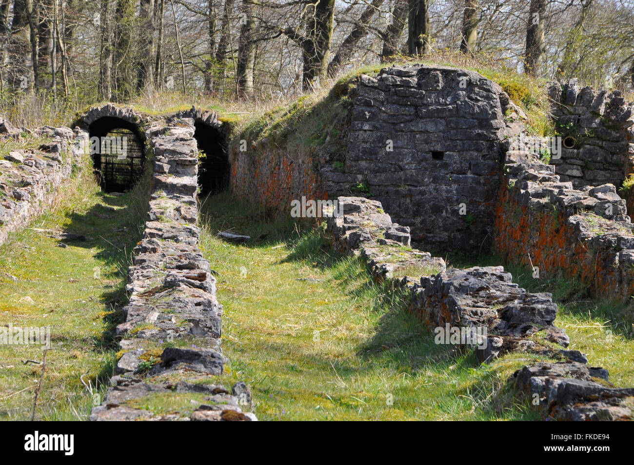 Bleischmelzschächte auf den Mendip Hills.Somerset UK Stockfoto