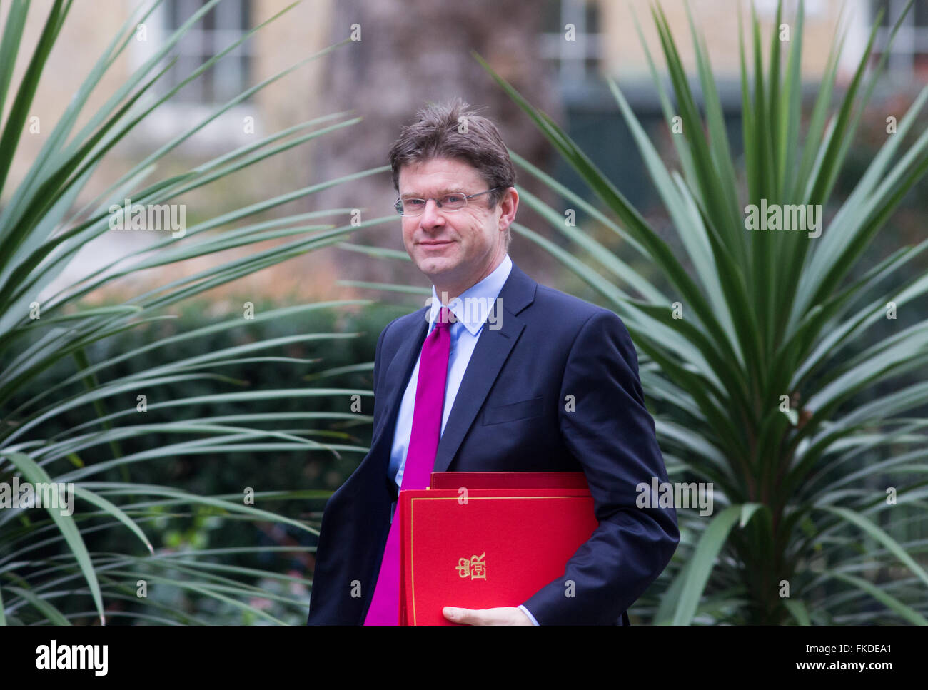 Gemeinschaften und lokale Regierung Sekretärin, Greg Clark in 10 Downing Street für eine Kabinettssitzung Stockfoto