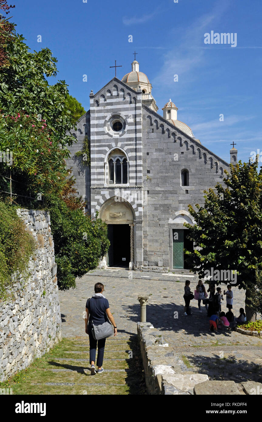 Kirche von San Lorenzo, Fischerei Dorf von Portovenere, La Spezia Provinz, UNESCO-Weltkulturerbe, Levante, Ligurien Stockfoto