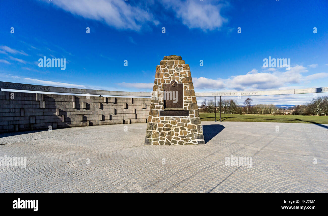 Die Schlacht von Bannockburn Besucherattraktion in Stirling Schottland innerhalb Rotunde zeigen Memorial Cairn Stockfoto