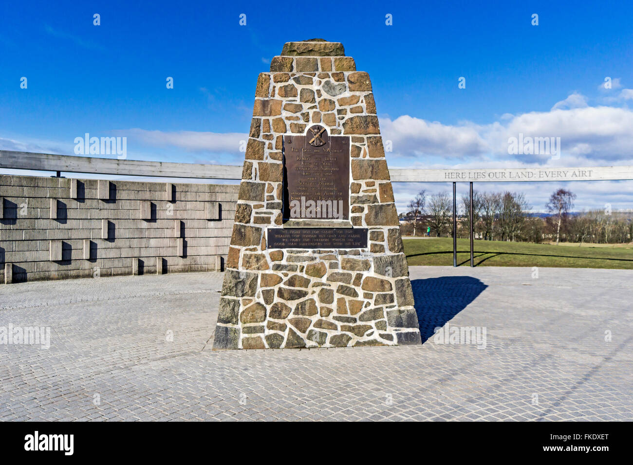 Die Schlacht von Bannockburn Besucherattraktion in Stirling Schottland innerhalb Rotunde zeigen Memorial Cairn Stockfoto
