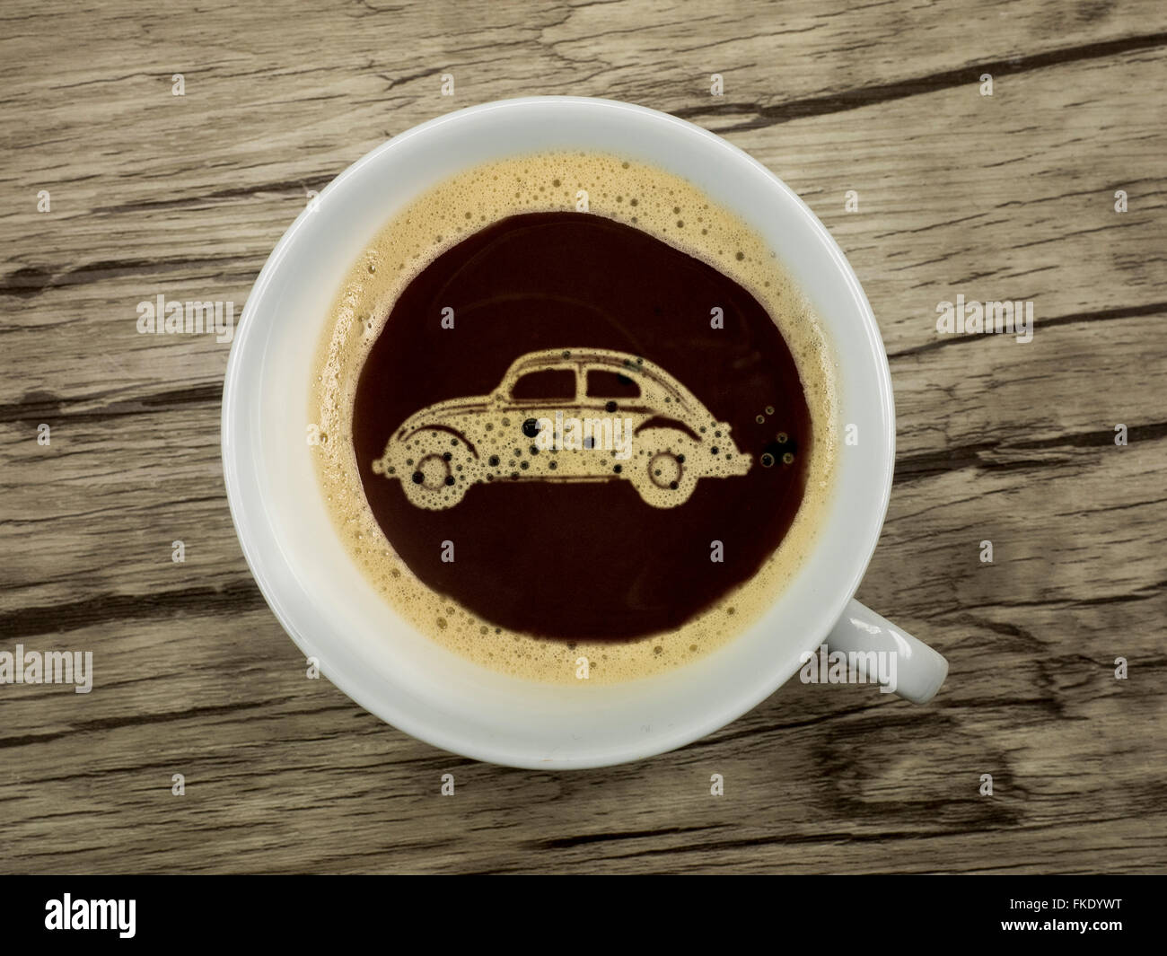 Auto-Reparatur und Kaffee-service Stockfoto