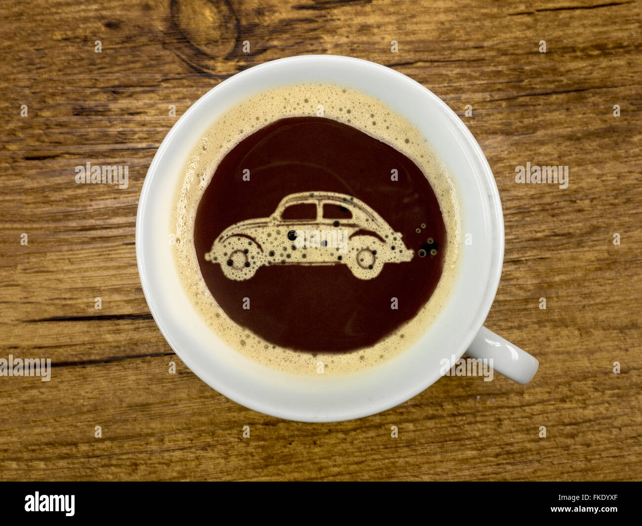 Auto-Reparatur und Kaffee-service Stockfoto