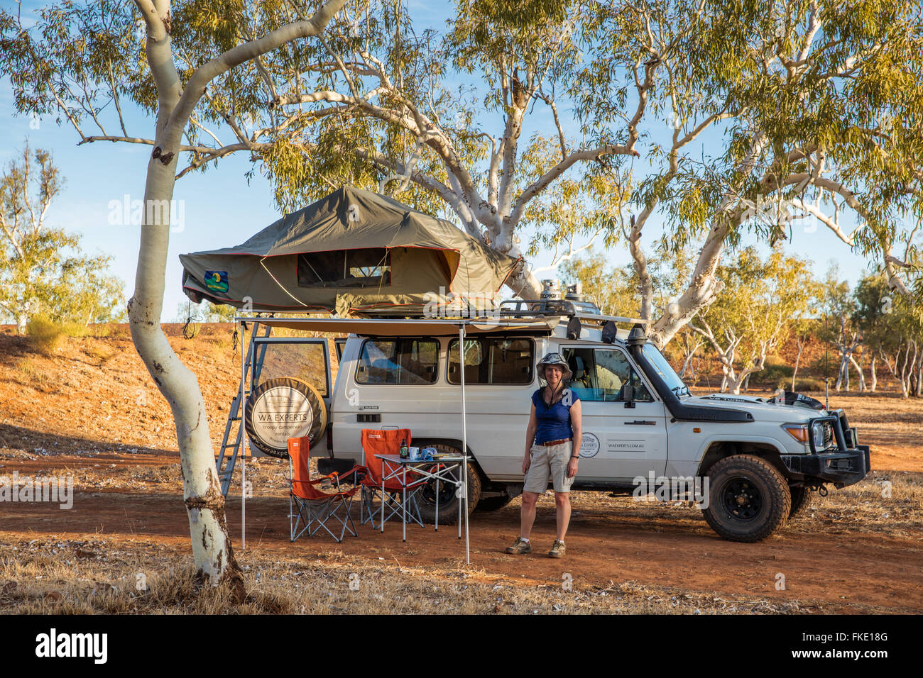 Wendy & eingefangen, die camping im Outback, Western Australia Stockfoto
