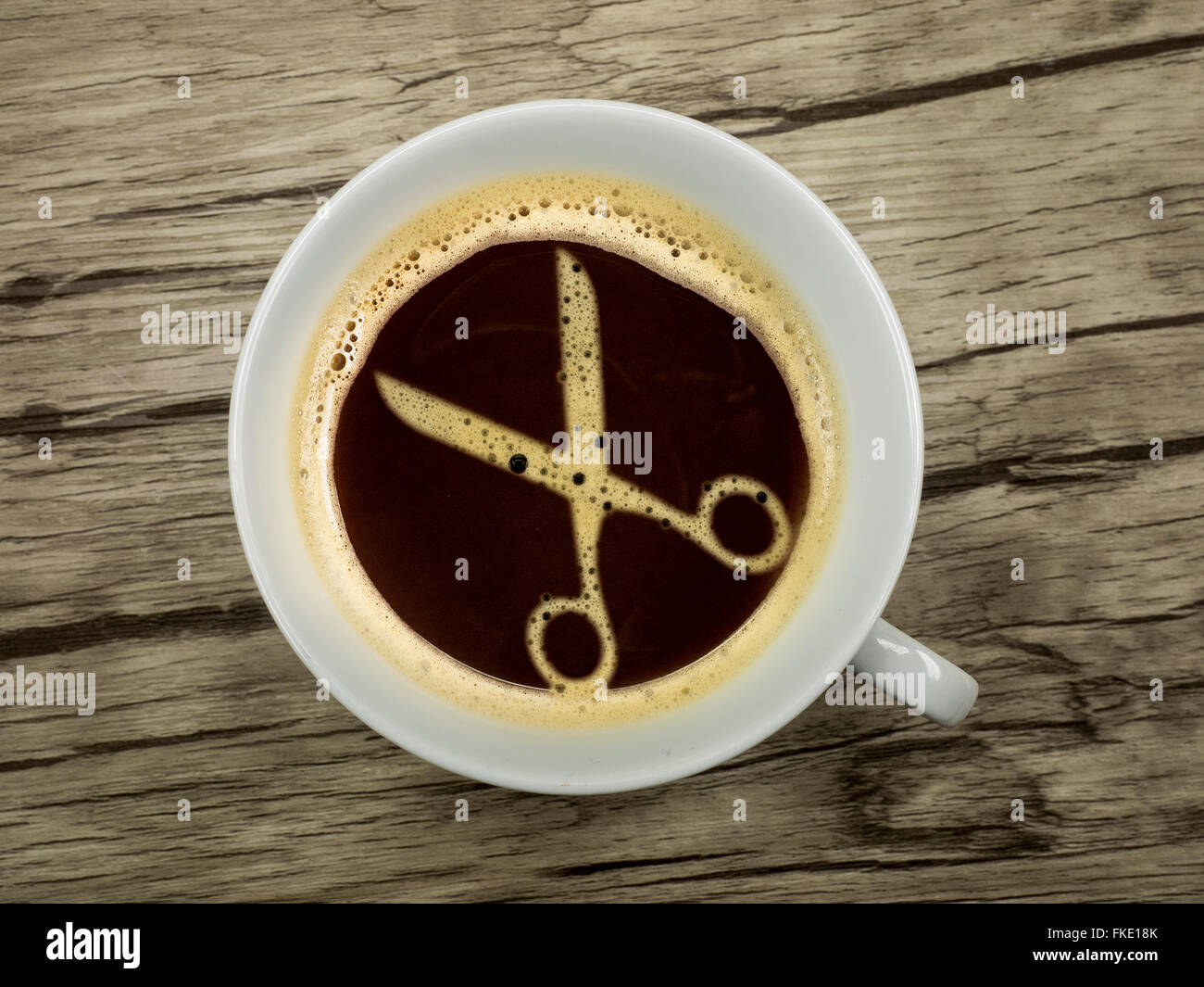 Kaffee trinken beim Friseur Stockfoto