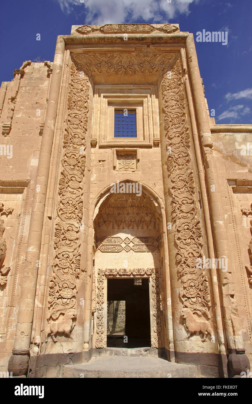 Portal im Hof des Ishak Pasa Palast, Dogubayazit, Türkei Stockfoto