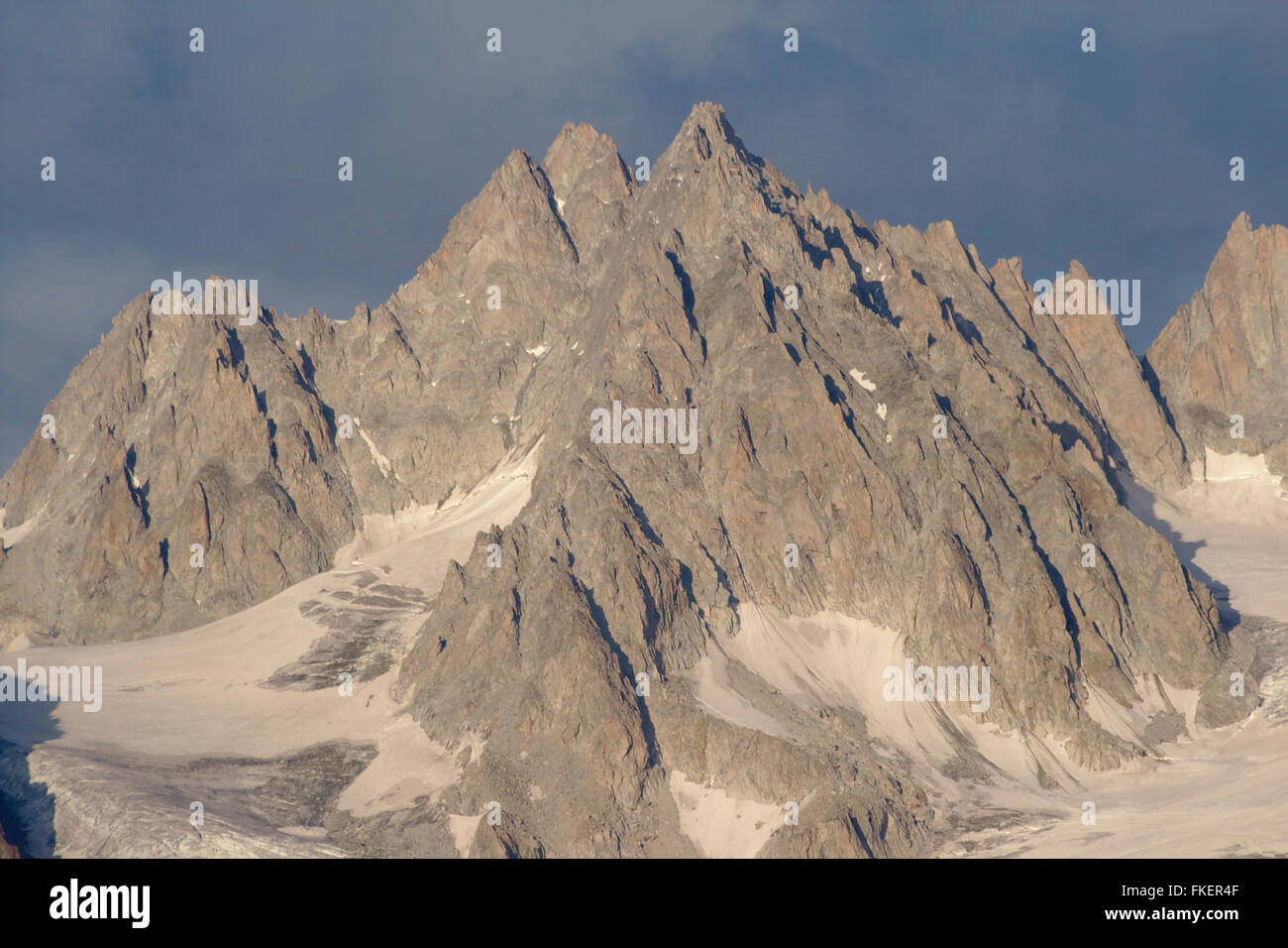 Aiguille du Tour, Abendlicht, gesehen vom Lac Blanc, in der Nähe von Chamonix, Frankreich Stockfoto