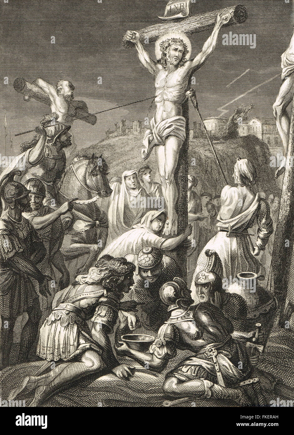 The crucifixion of christ engraving -Fotos und -Bildmaterial in hoher  Auflösung – Alamy