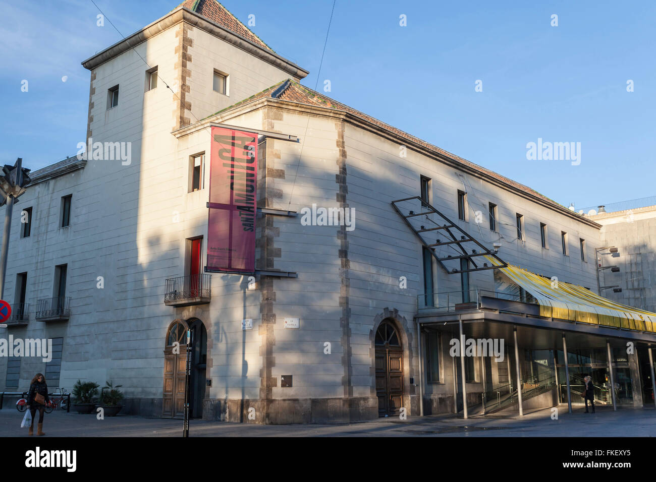 Kunstwerke Santa Mònica, La Rambla, Barcelona Zentrum. Stockfoto