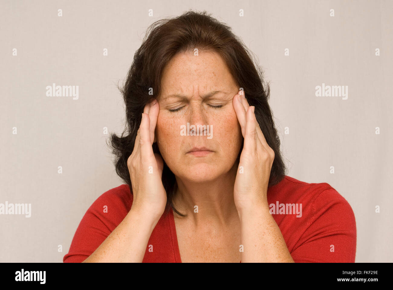 Starke Kopfschmerzen Schmerzen Stockfoto
