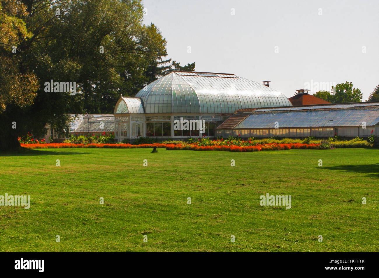 Canandaigua, New York, Sonnenberg Gärten und Mansion State Park. Die restaurierten Gewächshäuser. Stockfoto