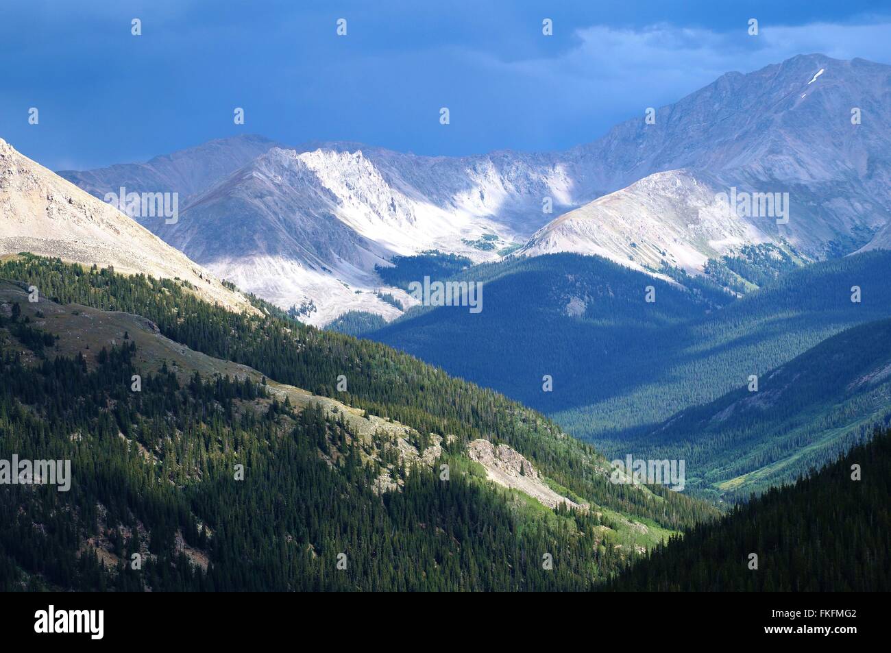 Blick vom Independence Pass auf den Continental Divide in Colorado, USA Stockfoto