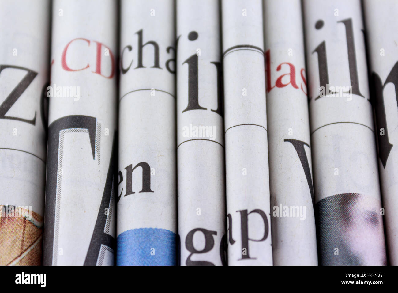 Haufen von Zeitungen, Stapel der Zeitung Stockfoto