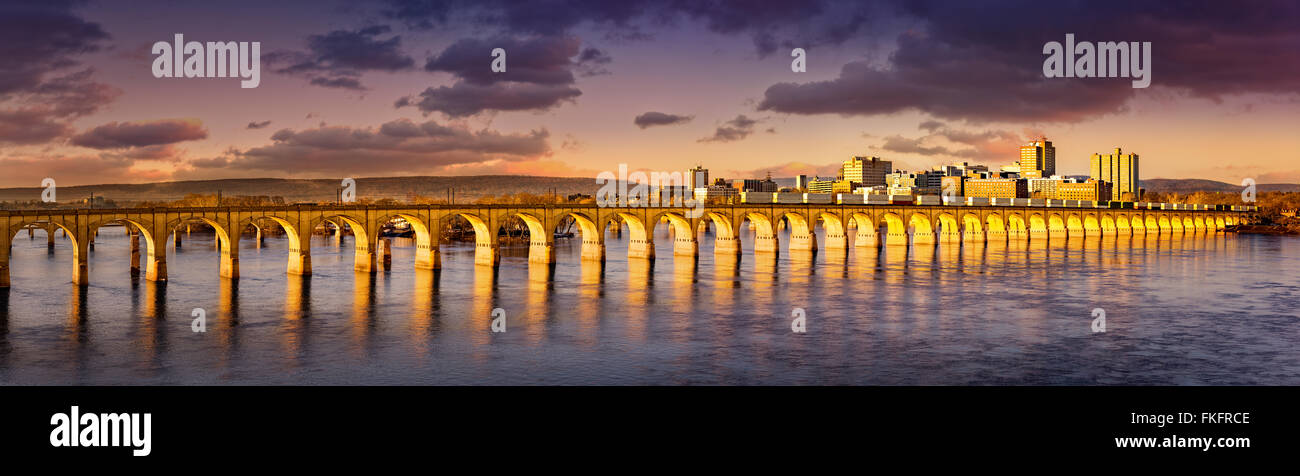 Philadelphia und Reading Railroad Bridge panorama Stockfoto