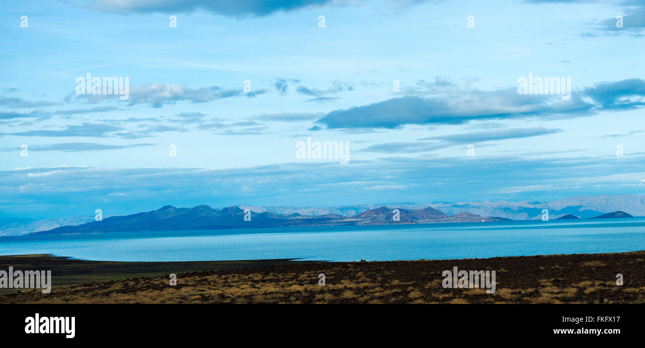 Morgen Blick auf Lake Turkana in Kenia. Stockfoto