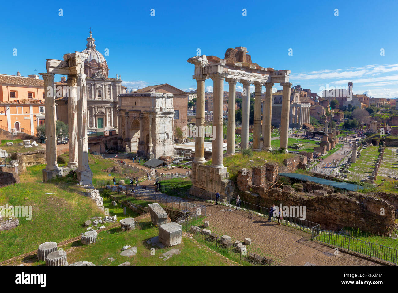 Bild des alten römischen Forums. Stockfoto