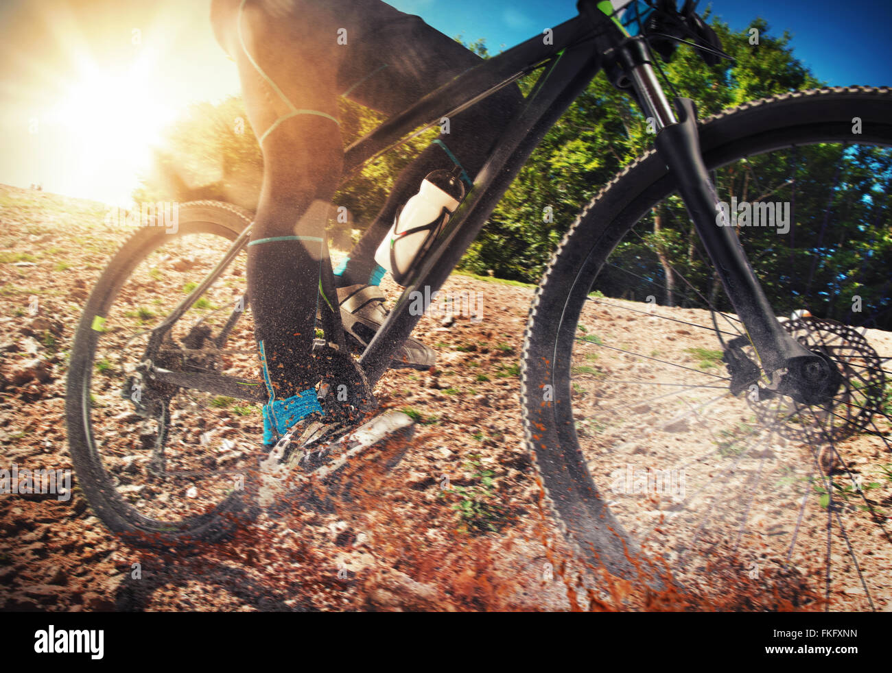 Mountain-Bike auf Boden Stockfoto