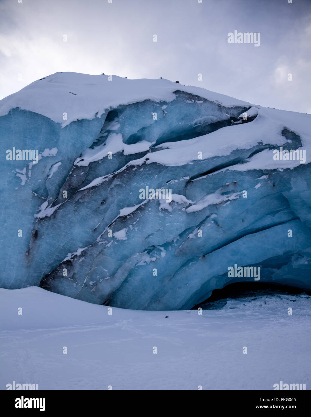 Winter-Zeit-Foto des Athabasca-Gletschers in Jasper Nationalpark, Kanada Stockfoto