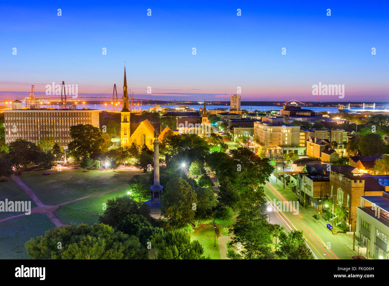 Charleston, South Carolina, USA Skyline der Innenstadt. Stockfoto