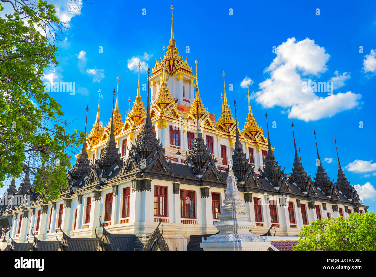 Wat Ratchanatdaram "Metall-Tempel" in Bangkok, Thailand. Stockfoto
