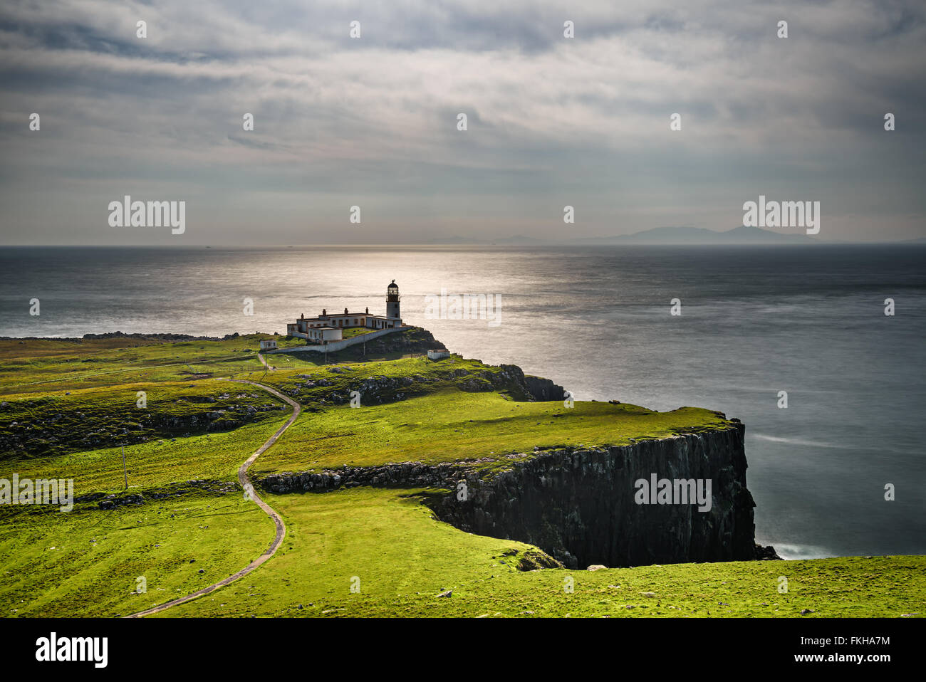 Landschaftlich Point Lighthouse in Isle Of Skye, schottische Highlands, Vereinigtes Königreich Stockfoto
