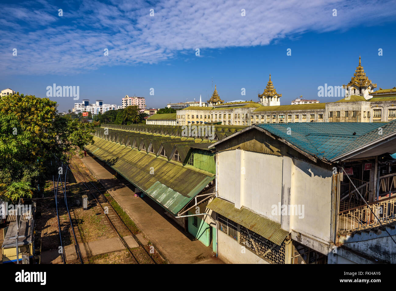 Bahnhof in Yangon, Myanmar Stockfoto