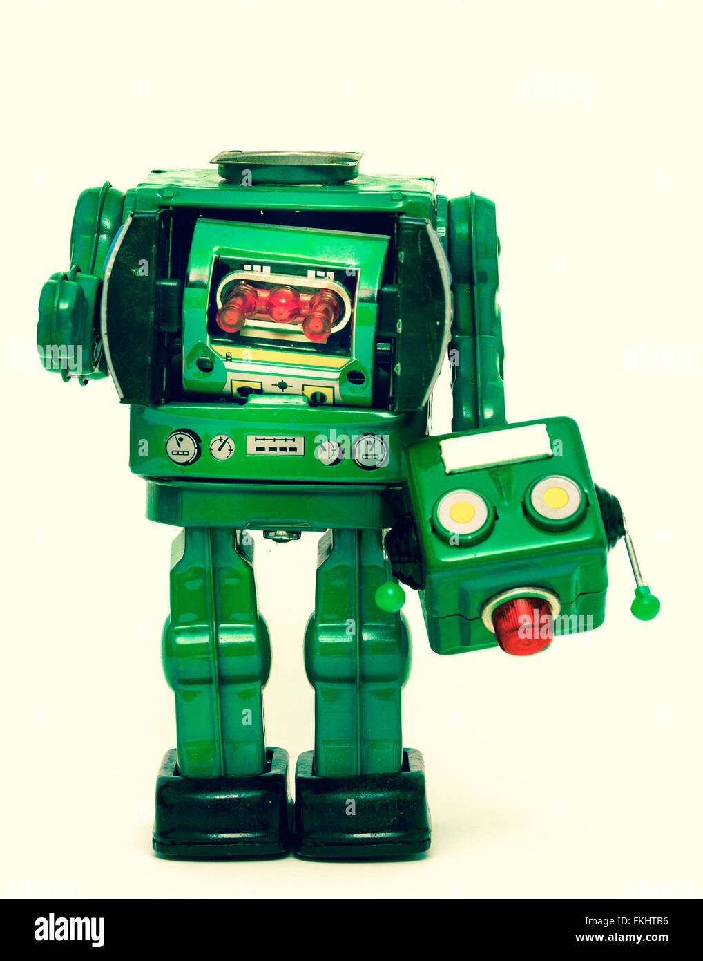 grüne Reto Roboter hat den Kopf verloren. Stockfoto grüne Reto Roboter hat den Kopf verloren. Stockfoto