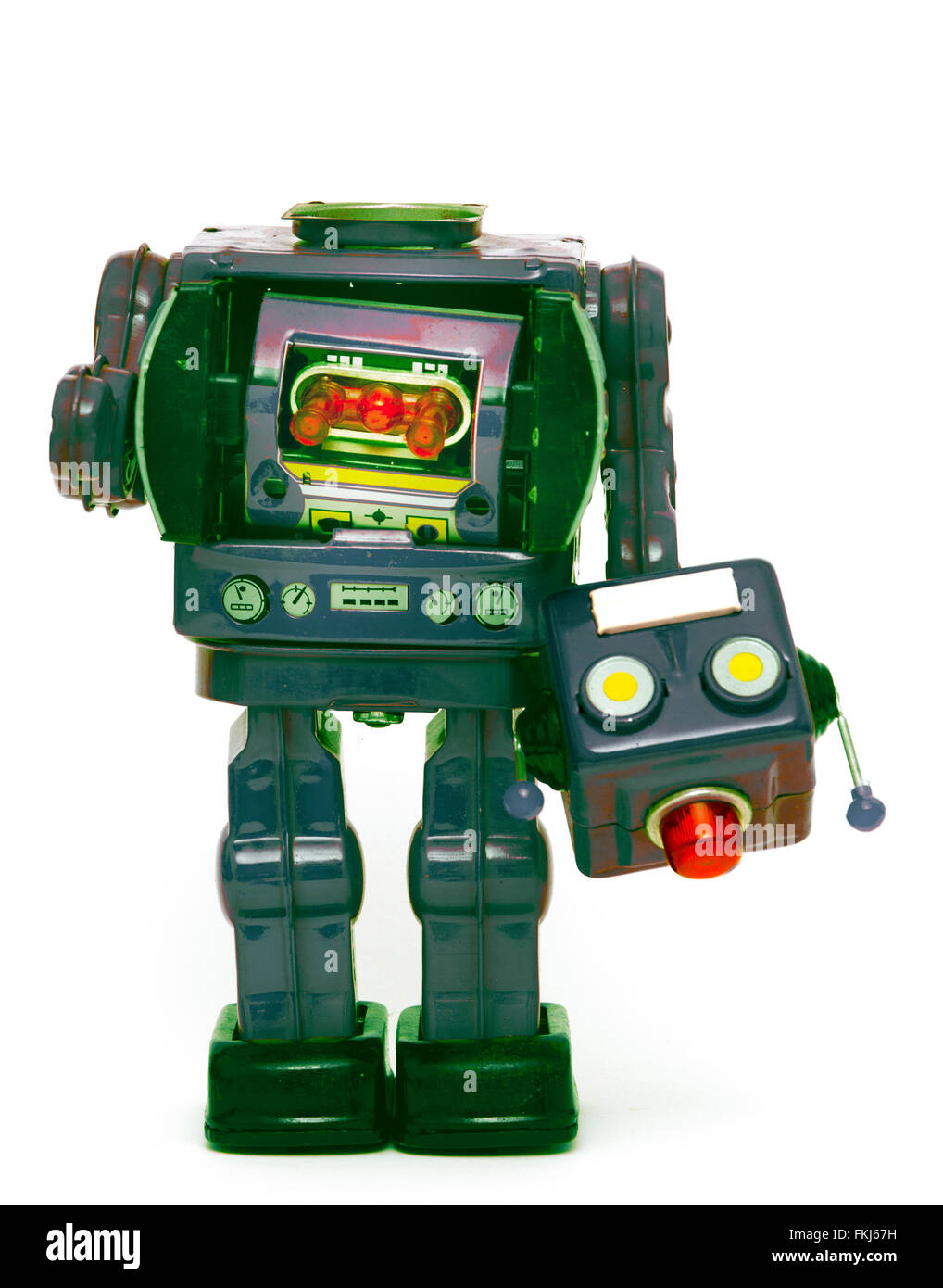 Retro-Roboter hat den Kopf verloren. Stockfoto