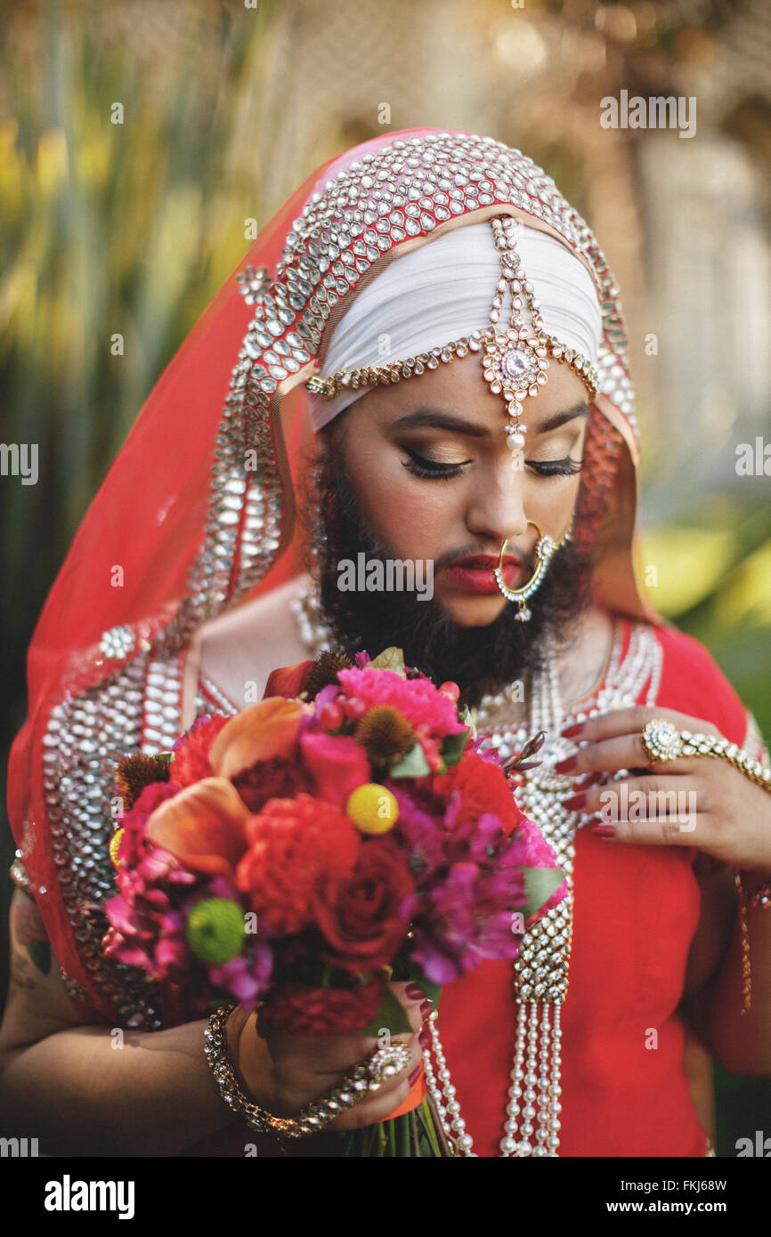 Harnaam Kaur, der bärtige Dame Körper positive Aktivist. Stockfoto