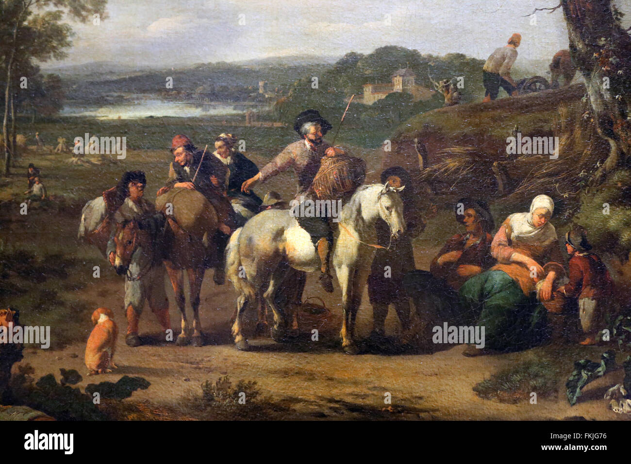 Johannes Lingelbach (1622-1674). Holländisches goldenes Alter Maler. Landwirte auf ihren Weg auf den Markt. Louvre-Museum. Paris. Stockfoto