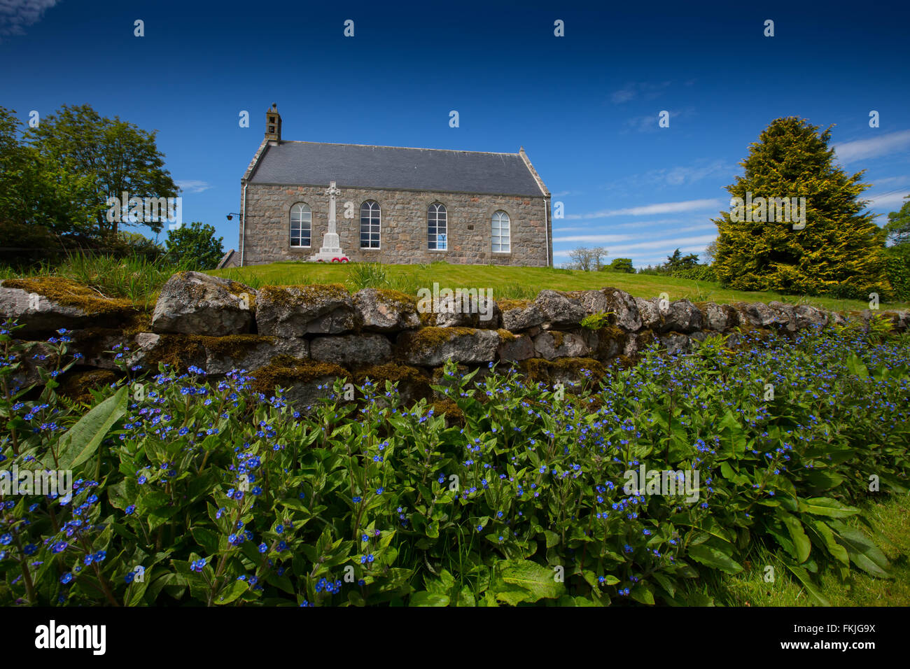 Historische Sauchen Kirche in Dorf Sauchen, Aberdeenshire, Schottland, Großbritannien Stockfoto