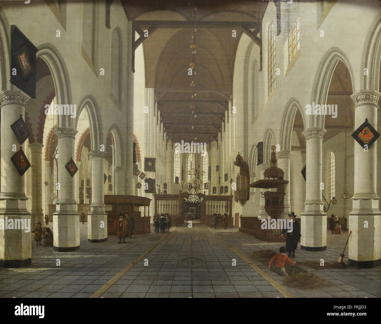 Hendrick Cornelisz van Vliet (1612-1675). Holländisches goldenes Alter Maler. Innenraum der Oude Kerk, Delft, 1660-1670. Louvre-Museum. Stockfoto