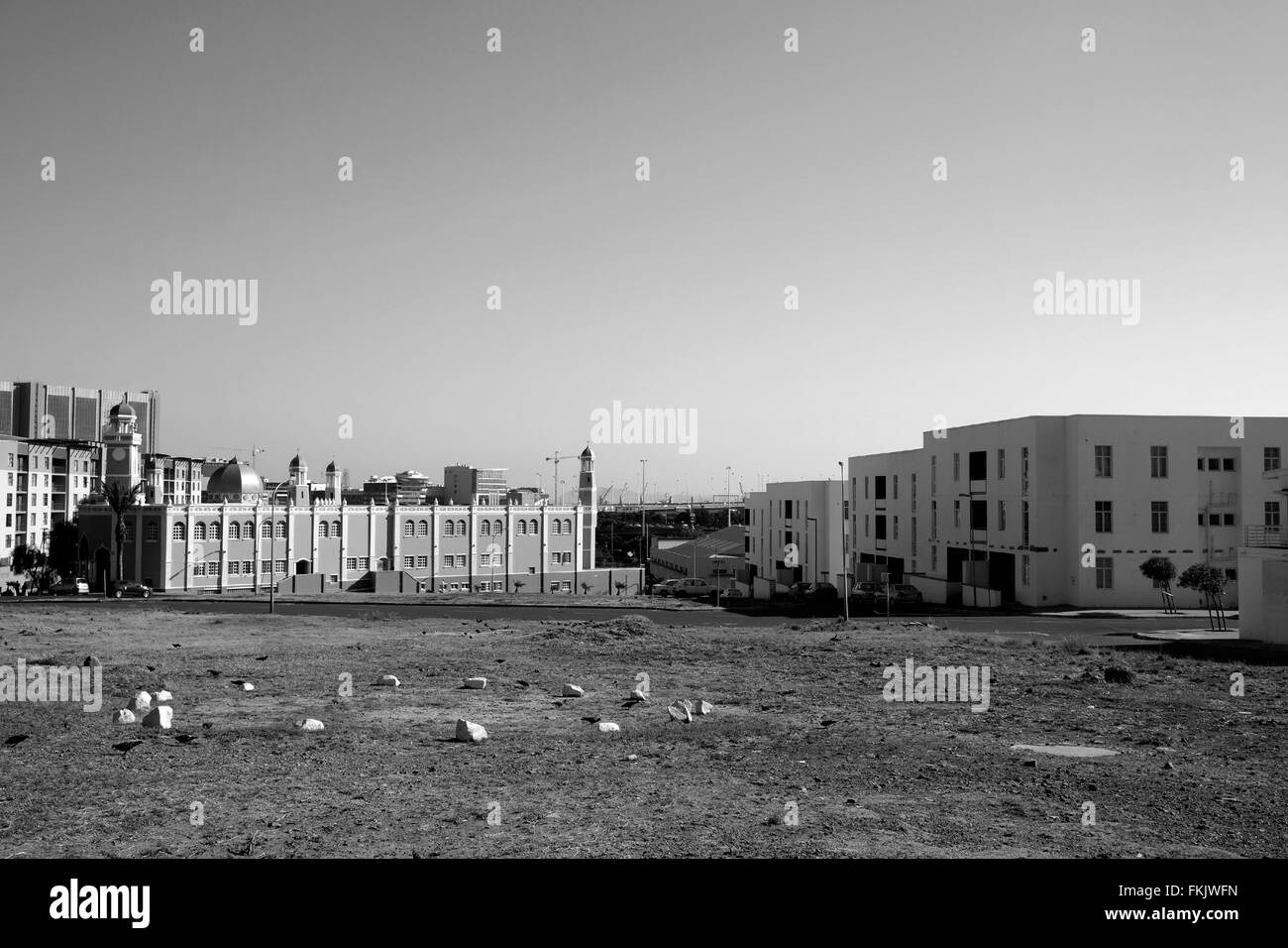 Ein Stück von unbebauten Grundstücken im Verwendungszweck genannt District Six. Das Gebiet ist für Sanierung vorgesehen. Stockfoto