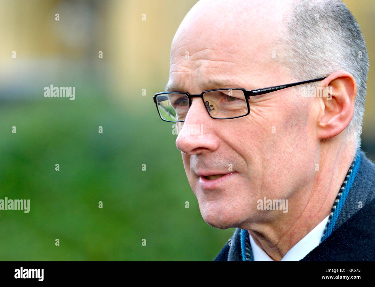 John Swinney MSP (SNP) dem stellvertretenden Ersten Minister von Schottland in London für Tagungen über die Schottische Haushaltsplan 2016 Stockfoto