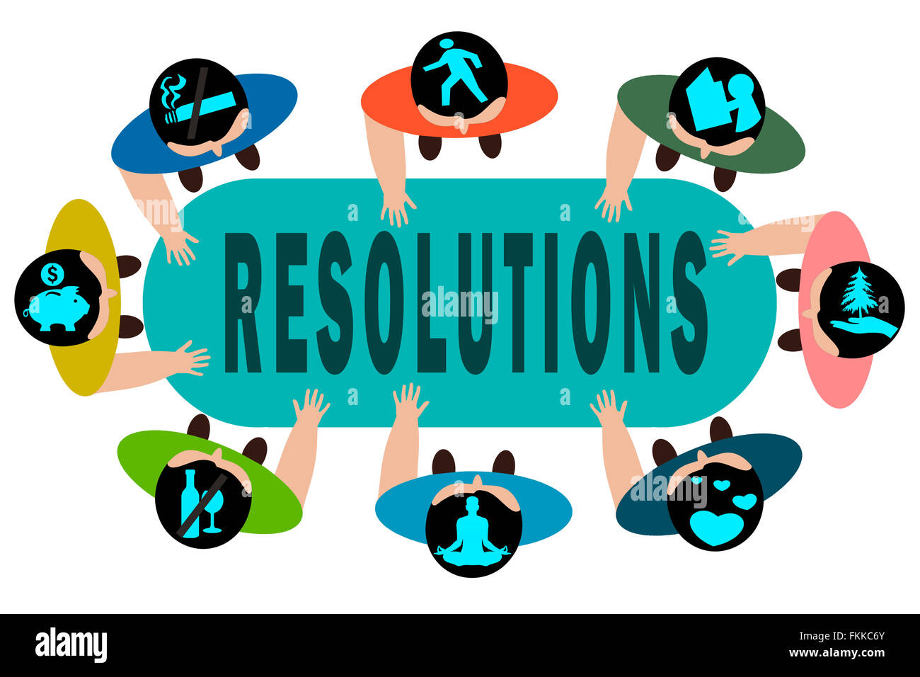 New Years Resolutionen Stockfoto