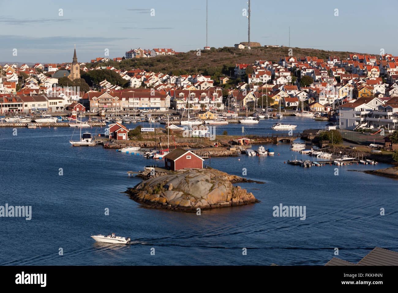 Blick über Stadt und Hafen, Kungshamn, Bohuslän-Küste, Süd-West Schweden, Schweden, Skandinavien, Europa Stockfoto