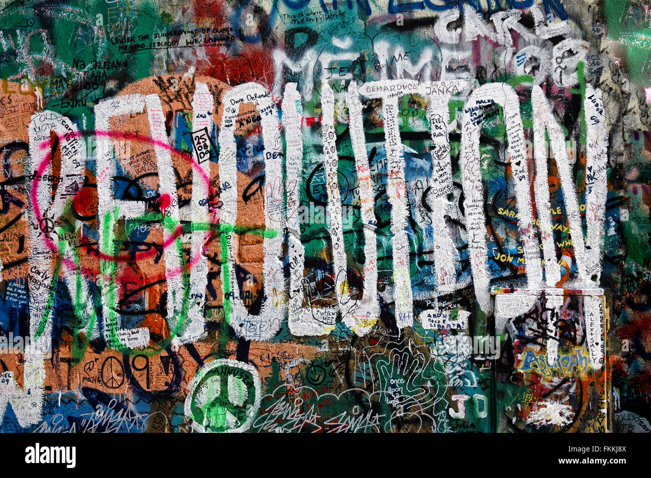 John-Lennon-Mauer in Prag Stockfoto