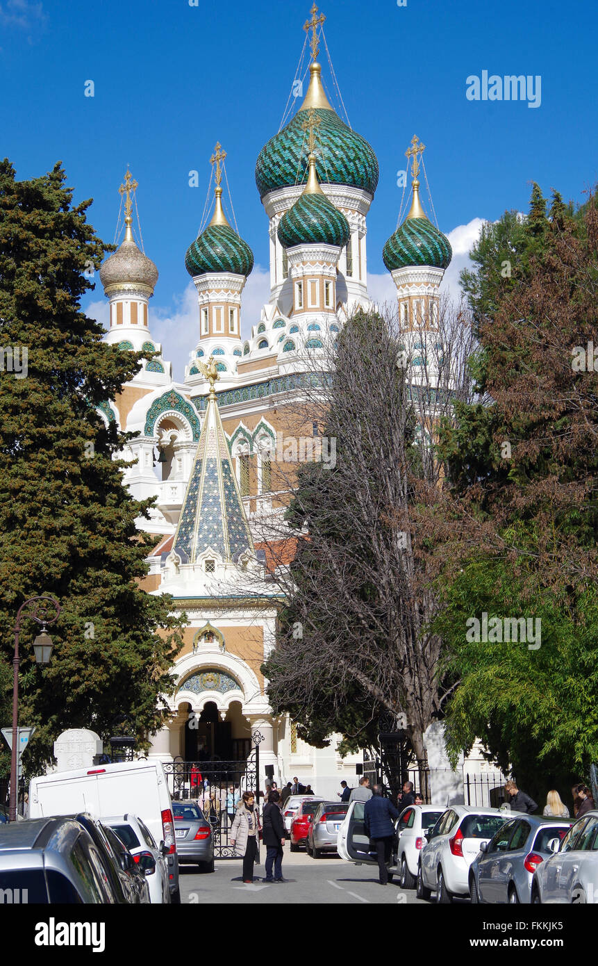 Nizza, Frankreich, St Nicholas Russian Orthodox Church Stockfoto