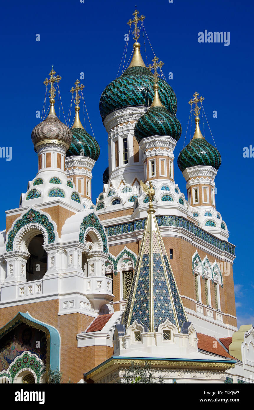 Nizza, Frankreich, St Nicholas Russian Orthodox Church Stockfoto