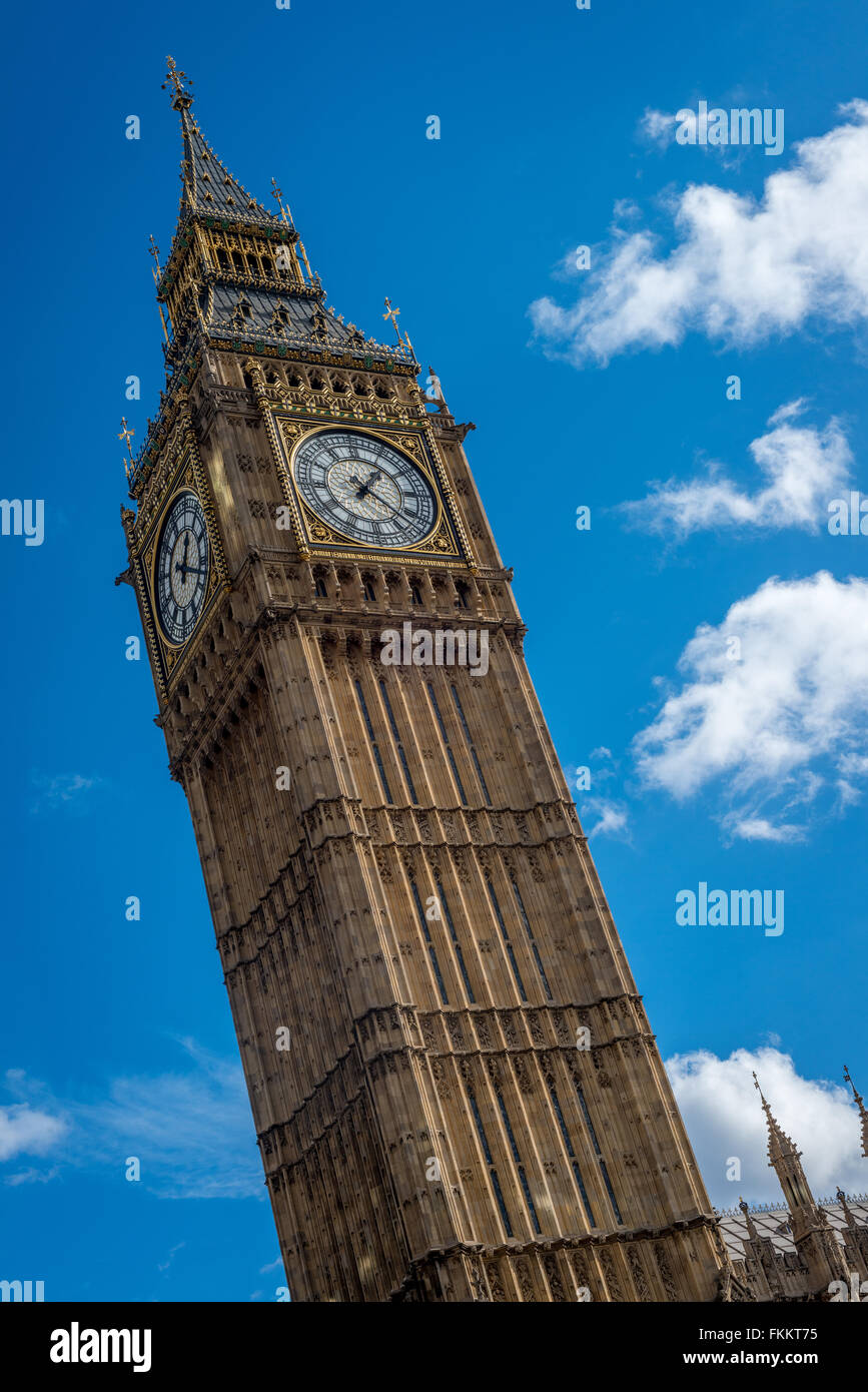 Die Elizabeth-Turm, manchmal bekannt als "Big Ben" am nördlichen Ende von The Palace of Westminster in London, Großbritannien Stockfoto