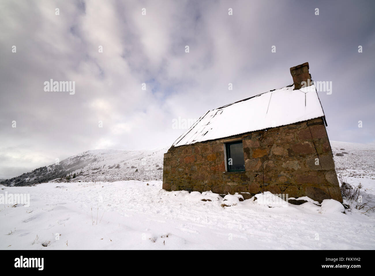 Ryvoan-Schutzhütte Cairngorms in den schottischen Highlands, UK. Stockfoto