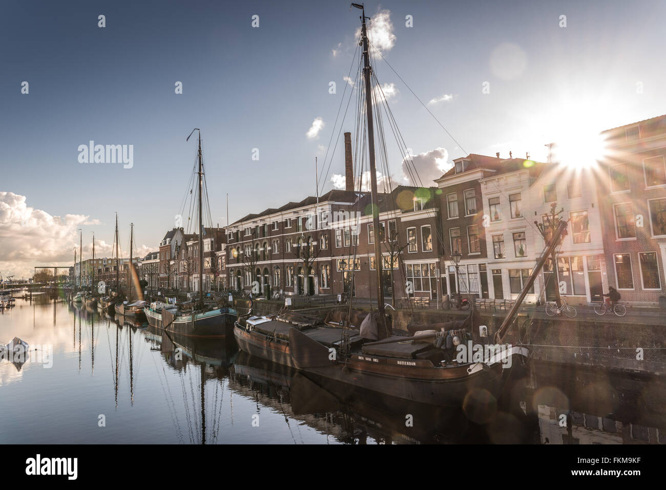 Im historischen Viertel Delfshaven in Rotterdam, Niederlande Stockfoto