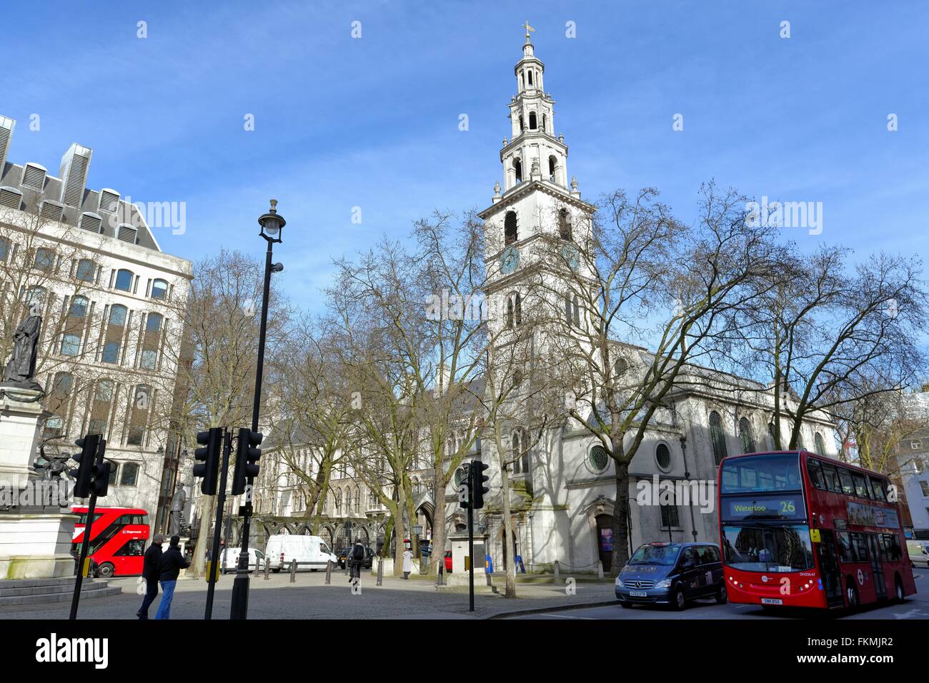 Der Kirche St. Clement Danes Londoner The Strand Stockfoto