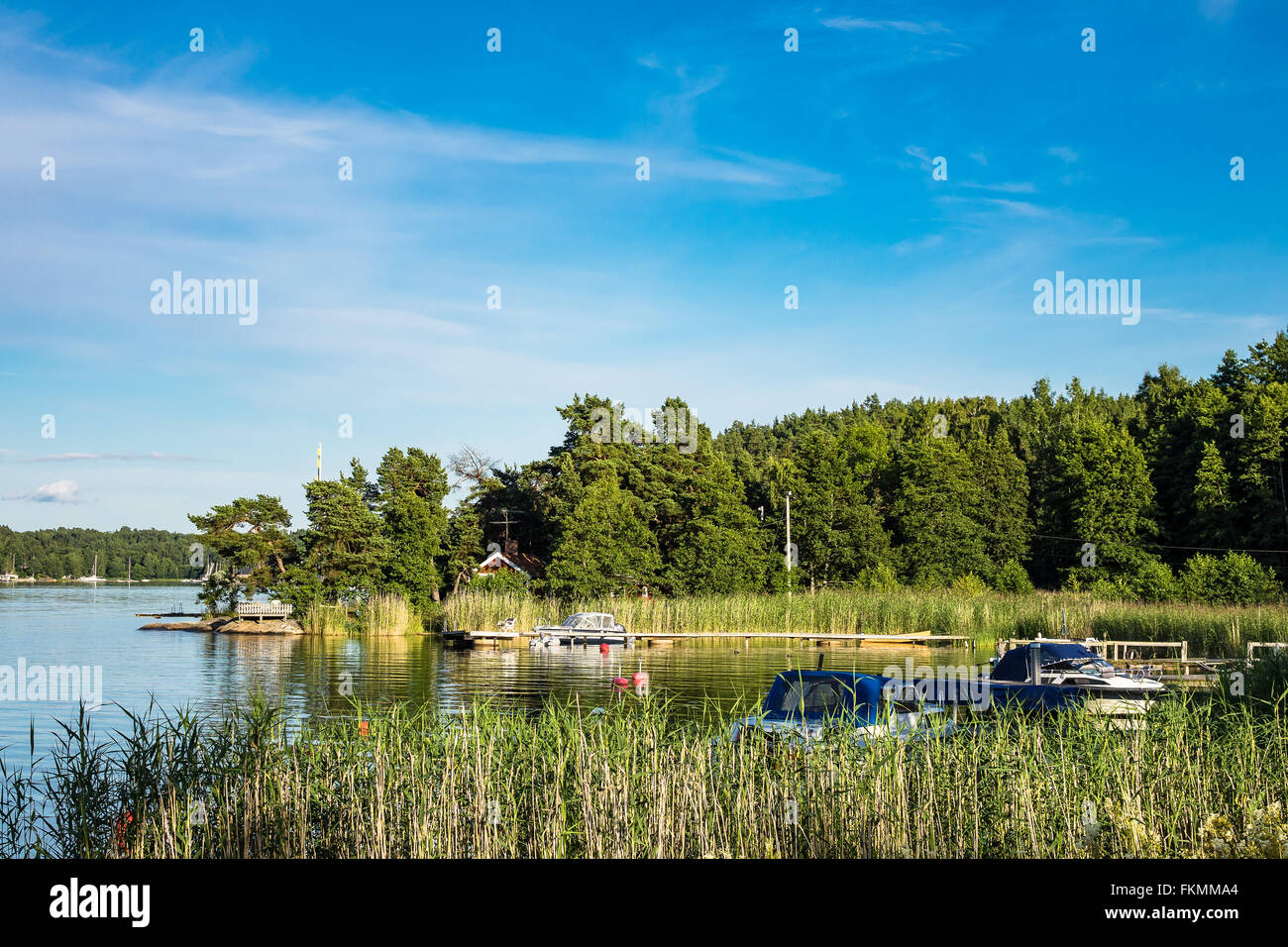 Inselgruppe an der Ostseeküste in Schweden Stockfoto